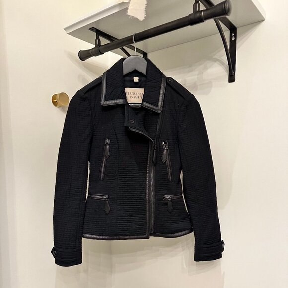 Burberry Brit Moto Jacket US 4 - Picture 1 of 14